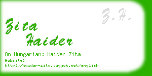 zita haider business card